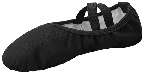 Stelle Ballet Shoes for Women Girls Canvas Ballet Slipper Dance Shoes Yoga Shoes(Black,6)