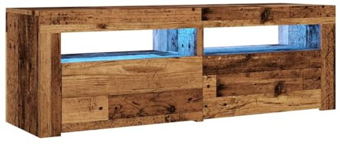 vidaXL Mobile Porta TV con LED Legno Antico 120x35x40 cm Multistrato