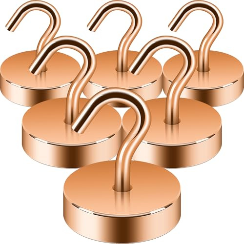 Neosmuk Magnethaken,30kg Magnet Haken Extra Stark für Spind Organizer,Neodym Magnete,Haken Magnetisch Sehr Stark für Werkstatteinrichtung,Heckzelt,Grill,Kleiderhaken,Bronze