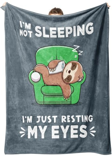 Blanket Birthday Gifts for Men, I'm Not Sleeping I'm Just Resting My Eyes | Blanket Gifts for Men Dad Grandad, Novelty Personalised Gift for Mens Husband Him Boyfriend (50 * 60in)