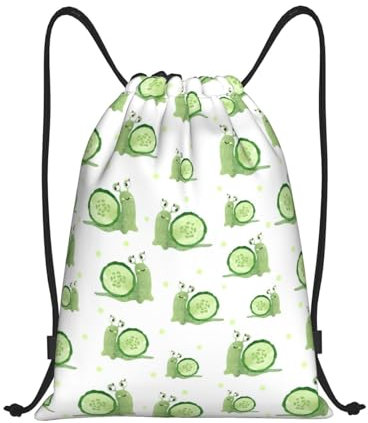 Rucksack Mit Kordelzug Süße Gurkenschnecken Gymnastikbeutel Kinder Klapprucksack Verstellbar Sportbeutel, Für Reisen, Schule, Strandurlaub, 36x42cm