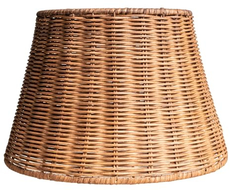 Osasy Paralume in rattan intrecciato a mano, forma conica, versatile, utilizzabile per lampade da soffitto, sospese, da parete e da tavolo (1, caffè profondo)