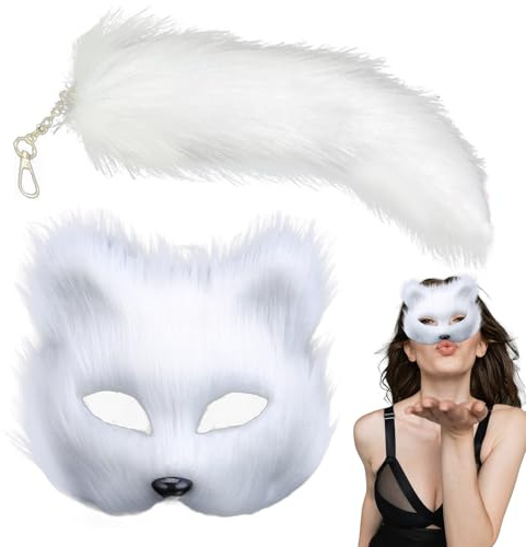 Djurkostym kit – maskerad och svans-set | lurvig cosplay-outfit | rollspel djurkostym för flickor, halloweenfesttillbehör, barn utklädningsset