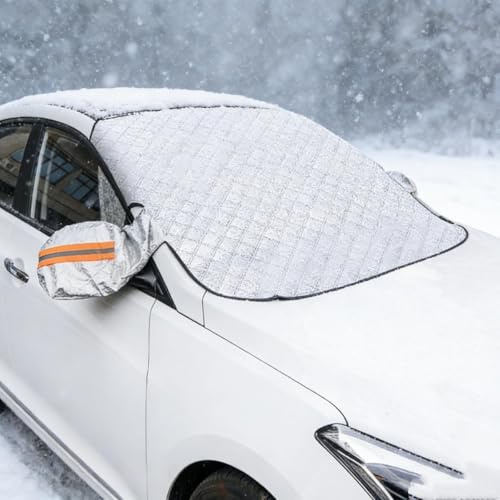 145x110CM Magnet Frontscheibenabdeckung Winter Windschutzscheibenabdeckung Auto Abdeckung Winter gegen Schnee Frost Sonne und UV-Strahlung