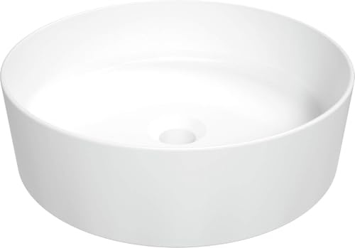 Lavabo in ceramica d'appoggio tondo Ø40 cm colore bianco - Endor