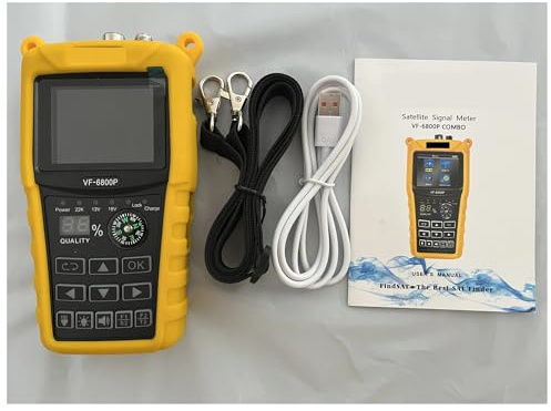 Rilevatore di TV satellitare DVB-T2 DVB-S2 DVB-C MPEG4 Misuratore di sat digitale LCD HD da 2,4 pollici for sintonizzatore TV Batteria da 2000 mAh,Professionali