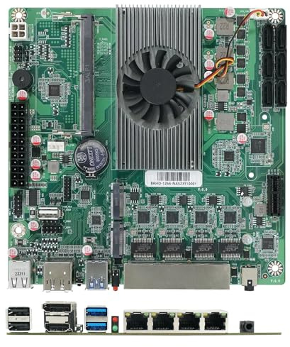 4 cartes mères NAS i226-V 2,5 G N150 (BGA1264, 4 cœurs 4 fils à faible puissance) carte mère NAS 6 baies 6 x SATA3.0 1 x M2_ SSD NVME/NGFF + 1 M.2_ NVME, 1 routeur souple DDR5, affichage HD/DP, PCIE x