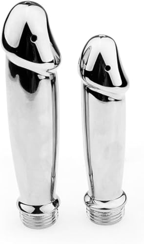 YAXZA Metall Dildoform Analdusche Vaginaldusche mit 1,5m Schlauch, Multifunktional Intimdusche Anhang Vaginal Anal Dusche Enema Irrigator Darmreinigung Sexspielzeug für Männer Frauen
