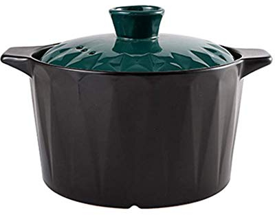NCVGYOK Casseruola di Argilla per zuppa brasata, casseruola Antiaderente in pentola di Argilla, pentola Coreana in Pietra Ceramica Resistente al Calore pentola per stufato Nera 6l (Nero 3l)