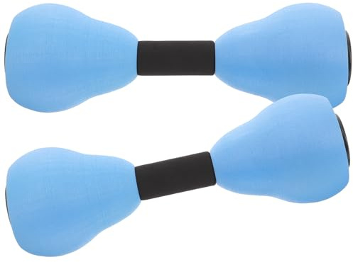 Veemoon Haltères Aquatiques Réglables en Mousse Eva Bleu Clips Noirs, Poids de L'eau Portables pour Aquagym, Paire D'haltères Lestées pour Exercice Piscine Fitness à Domicile, Accessoire