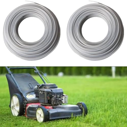 Filo per decespugliatore rinforzato in acciaio, 4,0 mm x 15 m, cavo resistente per erba spessa ed erbacce, compatibile con la maggior parte dei decespugliatori e decespugliatori, 2 rotoli