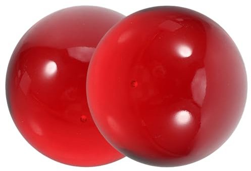 HINTRMENT Glaskugel Dekorative Kugel aus Glas 50mm Rot 2 Stück für Tischdekoration und Handübung im Büro und Zuhause