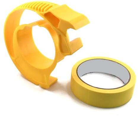 Ounfhtrttk Máquina Dispensadora Aplicadora de Cinta de Enmascarar para Pintor con Herramienta de Corte para Reparar y Embellecer Grietas en Azulejos Amarillos.
