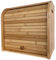 Oypla Double Layer Roll Top Bamboo Wooden Bread Bin Kitchen Storage