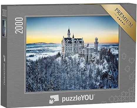 puzzleYOU: Puzzle 2000 Teile „Schloss Neuschwanstein im Winter“ – aus der Puzzle-Kollektion Architektur
