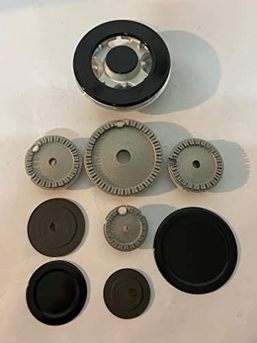 11 PZ per piano cottura a gas in alluminio satinato e piattelli in ghisa con bordo superiore ferma liquidi (made in italy) B 4459/5 COMPATIBILE CON REX ZANUSSI