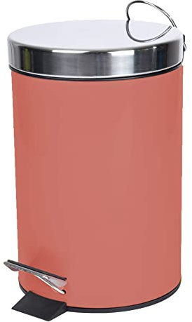 Douceur d'Intérieur, Poubelle à Pédale (3 l) Metalia Terracotta, Métal Uni