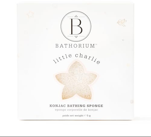 Bathorium Little Charlie Konjac Body Sponge, Gentle & Cleansing Sponge for Babies, Sensitive Skin, 100% Pure Konjac, Ideal for Daily Use, 1 Each