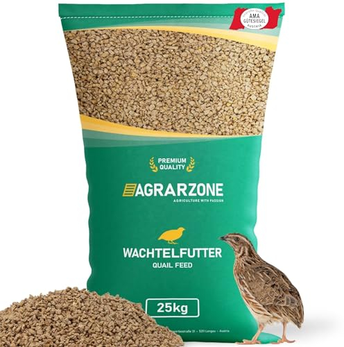 Agrarzone Wachtelfutter Premium 25 kg - Optimales Wachtelfutter und Legewachtelfutter 25KG für gesunde und produktive Wachteln - Gentechnikfrei und gereinigt - AMA-Gütesiegel Zertifiziert
