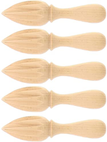 teemando® 5 x citronpress av trä, spetsig, 15 cm, juicepress för citrusfrukter
