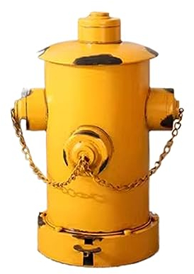 Cubo de Basura para Cocina Bote de basura de estilo industrial de hierro vintage, metal grande con tapa, pedal, tapa abierta, boca de incendios, modelado, artesanía antigua, bote de basura al aire lib