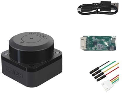 youyeetoo RPLIDAR C1 (C1M1) Fusion Lidar DTOF Laserscanner, 360-Grad-Laserscanner mit voller Reichweite, 12 Meter für Roboterprojekte mit Positionierung, Kartierung, Navigation und Hindernisvermeidung
