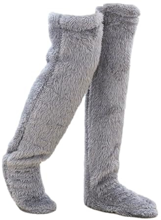Damen Kniestrümpfe Plüsch Overknee Socken Flauschig Strümpfe Stulpen Teddy Lange Wintersocken Weihnachten Gift Fuzzy Teddy Winter Fuzzy Slipper Socken the Cozy Socks