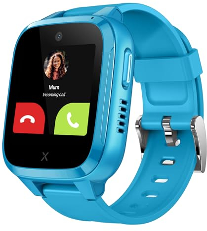 XPLORA Kidzi - Telefon Uhr für Kinder (mit SIM-Karte) 4G, Anrufe, Nachrichten, Schulmodus, SOS-Funktion, GPS, Kamera, Schrittzähler - inkl kostenlosem Tarif-Vertrag für 3 Mon. (BLAU)