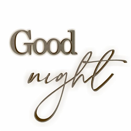 KT-Schmuckdesign Holz Schriftzug für die Wand - Good night - Wand Deko, Spruch, für Schlafzimmer, Kinderzimmer, Gästezimmer, Wandspruch zum Aufkleben