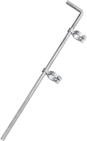 1-3/8 x 36 Cane Bolt Gate，Chain Link Fence Gate Drop Rod Kit for Single or Double Gate，Heavy Duty Galvanized Steel Gate Cane Bolt with Frame Hinges