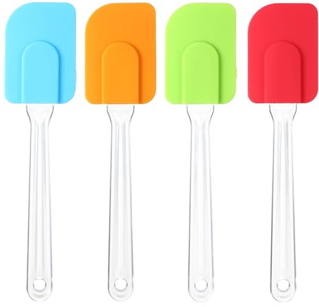 SiliFine 4 Pcs Silicone Spatula Set 10 Inch Classic Spatulas for Kitchen Cooking & Baking, Rubber Spatulas Set for Whisk an Egg, Spread Butter, Cheese, or Scrape Containers