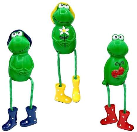 ANYUANKW 3 stycken dekoration trädgård groda figurer grodor trädgårdsdekoration djur harts groda trädgårdsdekoration för utomhus trädgårdsfigur trädgårdsdekoration