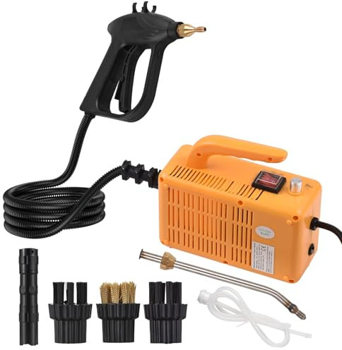 Limpiador a vapor 2600W, máquina de limpieza a vapor autocontrolado a presión de alta temperatura, vaporizador de limpieza manual con tubo de extensión y 3 cabezales de cepillo para cocina, baño