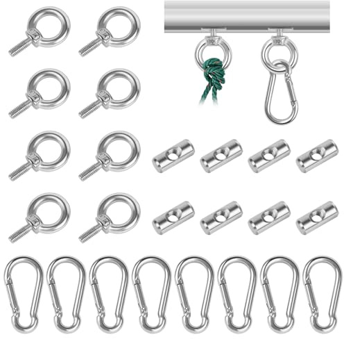 8 Stück Stopper für Kederschiene, 6mm Kederstopper Edelstahl mit Karabiner