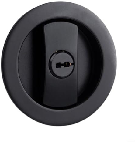 Serratura invisibile per porta scorrevole, con serratura a manopola per porta del bagno, in nichel satinato, kit per porta scorrevole da 35-50 mm, per porte scorrevoli in legno (nera)
