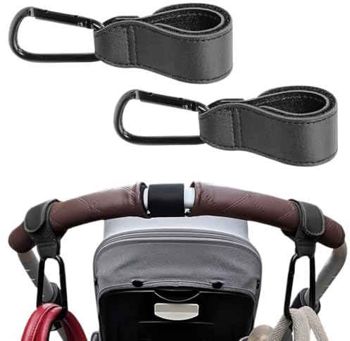 RVYEIOP 2 Stück Kinderwagenhaken für Wickeltaschen, Kinderwagenhaken, Taschenhaken, Anhänger für Kinderwagen in Universalpassform, Klett-Kinderwagenhaken