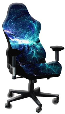 Tufkiss Funda para Silla Gaming 4 Piezas, Funda para Silla De Computadora con Estampado EláStico Lavable ExtraíBle Fundas para Sillas De Juego (No Incluye Sillas)(A)