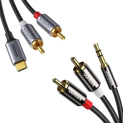 UGREEN Câble Cinch Jack 3.5mm et USB CMâle vers 2 RCA