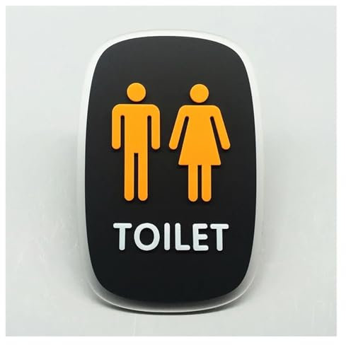 QWWQYDY Segnali per Toilette 10x15cm WC Donna Uomo Camera da Letto Bagno Porta Segnali WC Targa Numero civico Adesivo da Parete Segnaletica for Bagno Targa Piastra(Toilet)