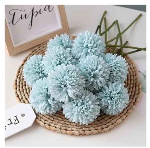 ZHOUXYFDC Hortensien Künstlich 5 Stück künstliche Pusteblumen, gefälschte Hortensien, Brautstrauß for Hochzeiten, Dekoration for Haus und Garten, Party, Hochzeit, Winter, Weihnachten(Blue G929A)