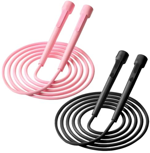 Arvoni 2 Stück Springseil Erwachsene Fitness, 2.8M Verstellbare Springseil, PVC & ABS Material, Rutschfester Griff, Für Damen, Herren & Kinder, Speed Rope für Fitness & Ausdauer