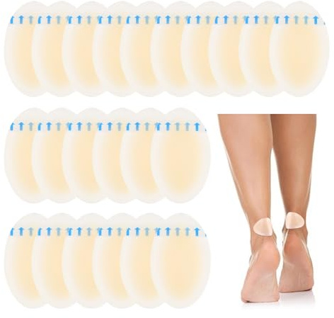 Parches Hidrocoloides para Ampollas ONGNIUU 24 Piezas Impermeables - Apósitos para Talones, Pies y Dedos - Alivio Rápido y Prevención de Rozaduras - Almohadillas de Gel Protectoras
