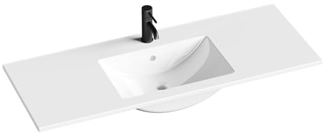 48 in. W x 18.2 in. D Single Sink Bathroom Vanity Top with Integrated Resin Basin, Stain-Resistant & Scratch-Resistant Bathroom Countertop, Without Matte Black Faucet & Pop up-Drain, White