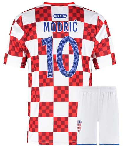 Kroatien Fußball Trikot Set Modrić Heim - Kinder und Erwachsene - Jungen - Sportsachen - Geschenk - Sport t Shirt - Sportbekleidung - Größe L