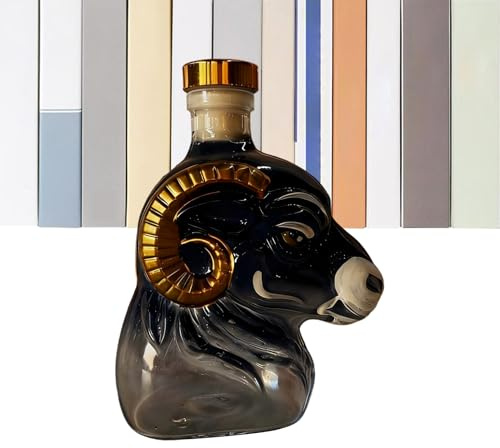 Botella de whisky – Divertido contenedor de ovejas – Botella de licor de vidrio Bourbon, decantador de bourbon, para vodka, tequila, brandy, cóctel, hombres, marido, papá, cumpleaños, fiesta de