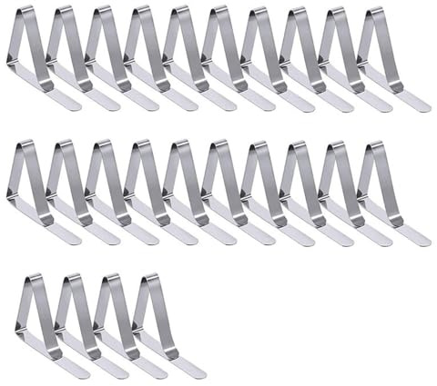 24 Pcs Table Cloth Clips, Heavy Duty Stainless Steel Tablecloth Holders for Picnics, Restaurants, Weddings, Parties