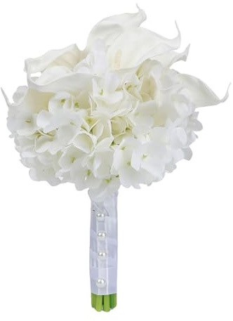 YIZITU Realistiche Ortensie Seta Calle Bouquet da Sposa Artificiale per Addio Nubilato Centrotavola per La Casa Bouquet da Sposa Eterni Seta