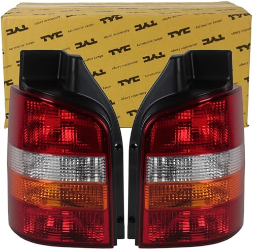 2x TYC Heckleuchte Rückleuchte Orange | 11-0622-01-2 + 11-0621-01-2 (ohne Lampenträger) passend für Transporter T5