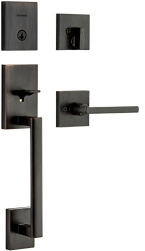 Kwikset 98180-001 San Clemente Vordertürschloss mit Halifax-Hebel, Einzelzylinder, niedriges Profil, mit SmartKey-Sicherheit, venezianischer Bronze, Keyed Entry