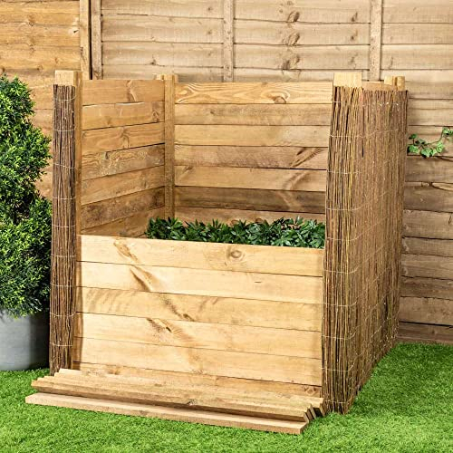 Primrose 1000L Easy Load Slotted Composter Wooden Pressure Treated Compost Bin 1m³